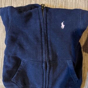 Polo by Ralph Lauren Kids Navy Hoodie with Pink Logo